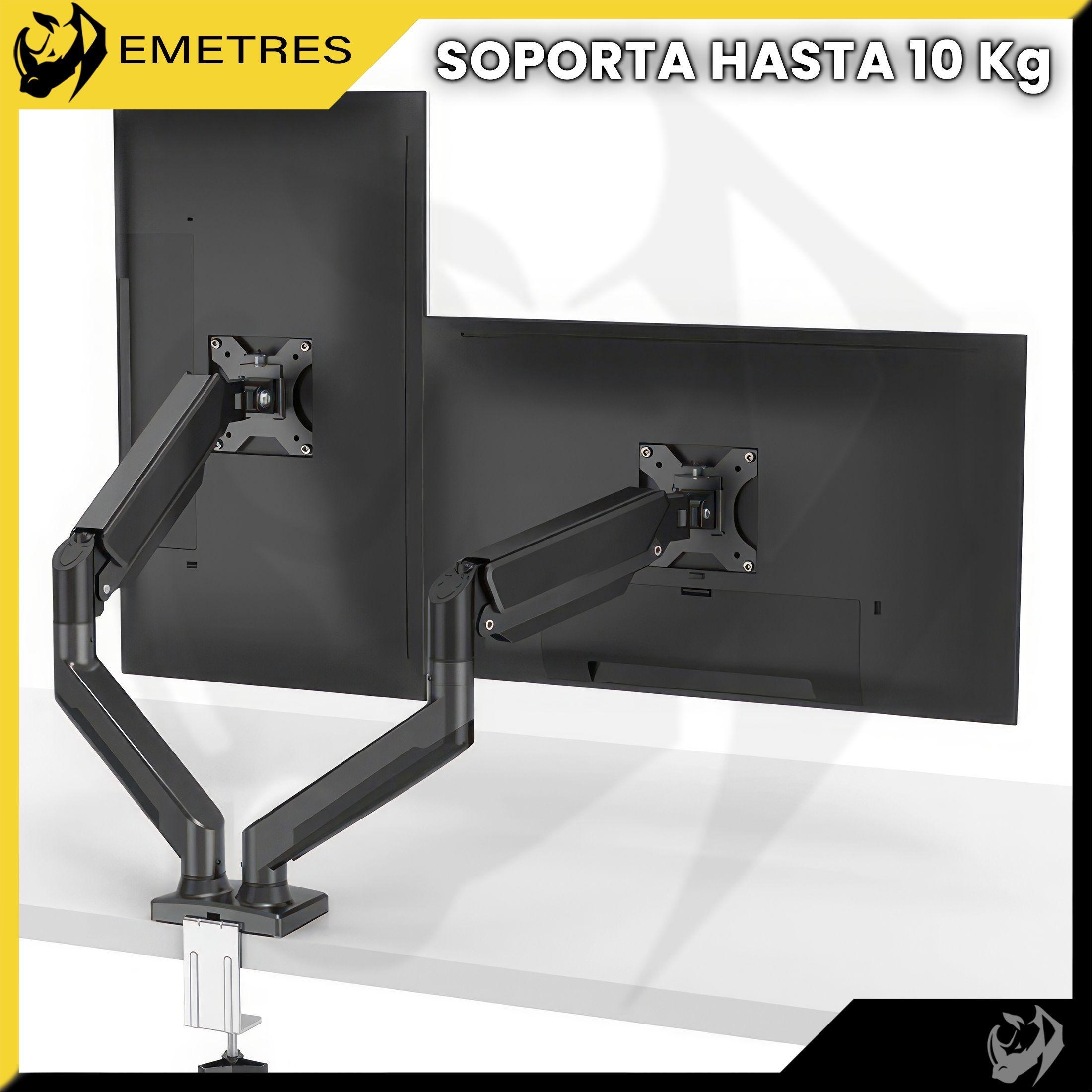 Soporte Brazo Doble Para Monitor 17 a 32 Pulgadas Color Negro Base Monitor-5