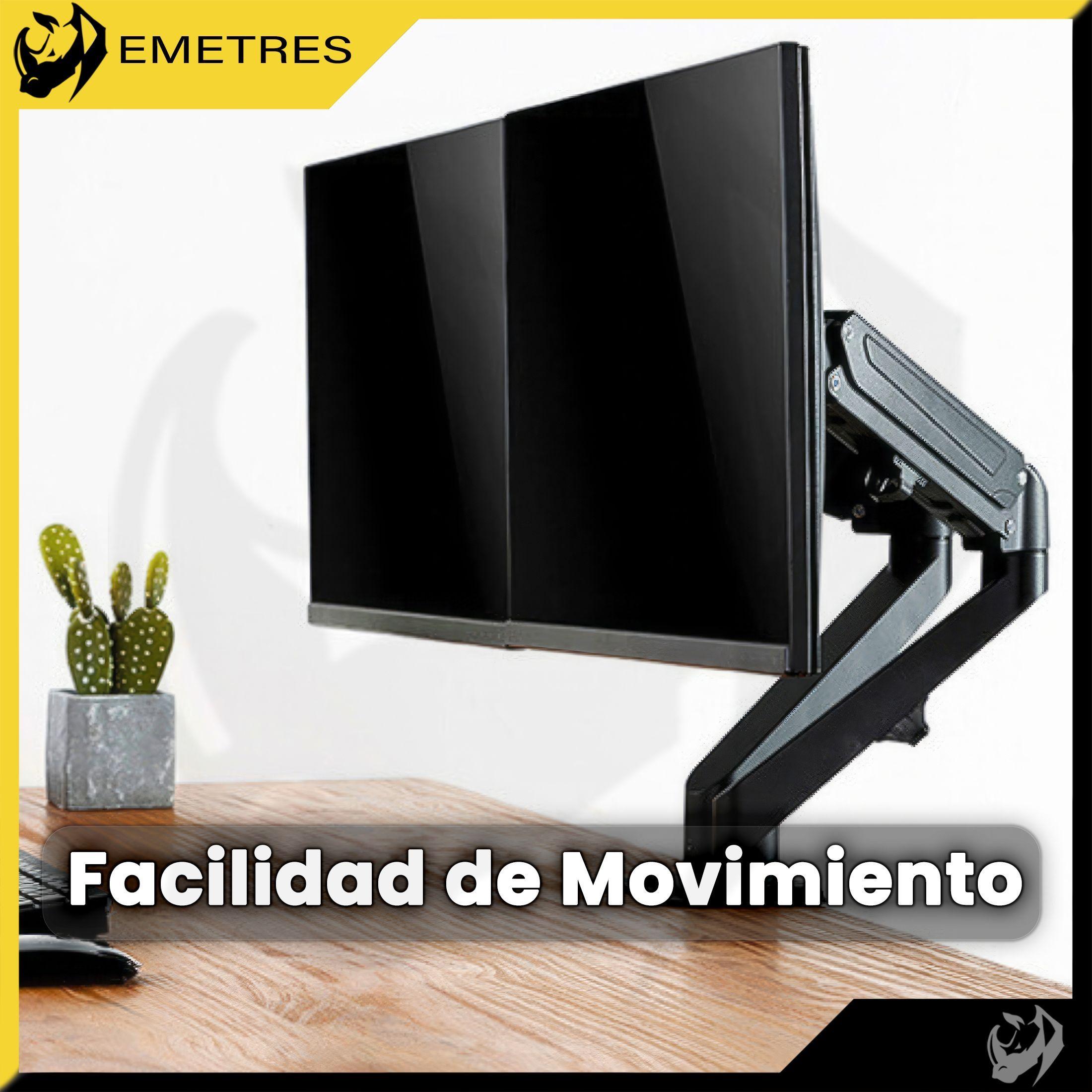Soporte Brazo Doble Para Monitor 17 a 32 Pulgadas Color Negro Base Monitor-6