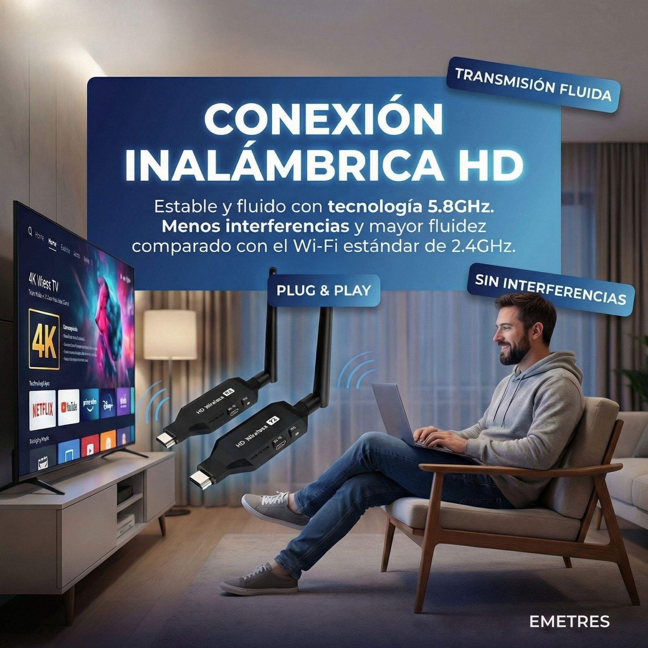 Hdmi Inalambrico Negro Transmisor Hdmi Wireless-2