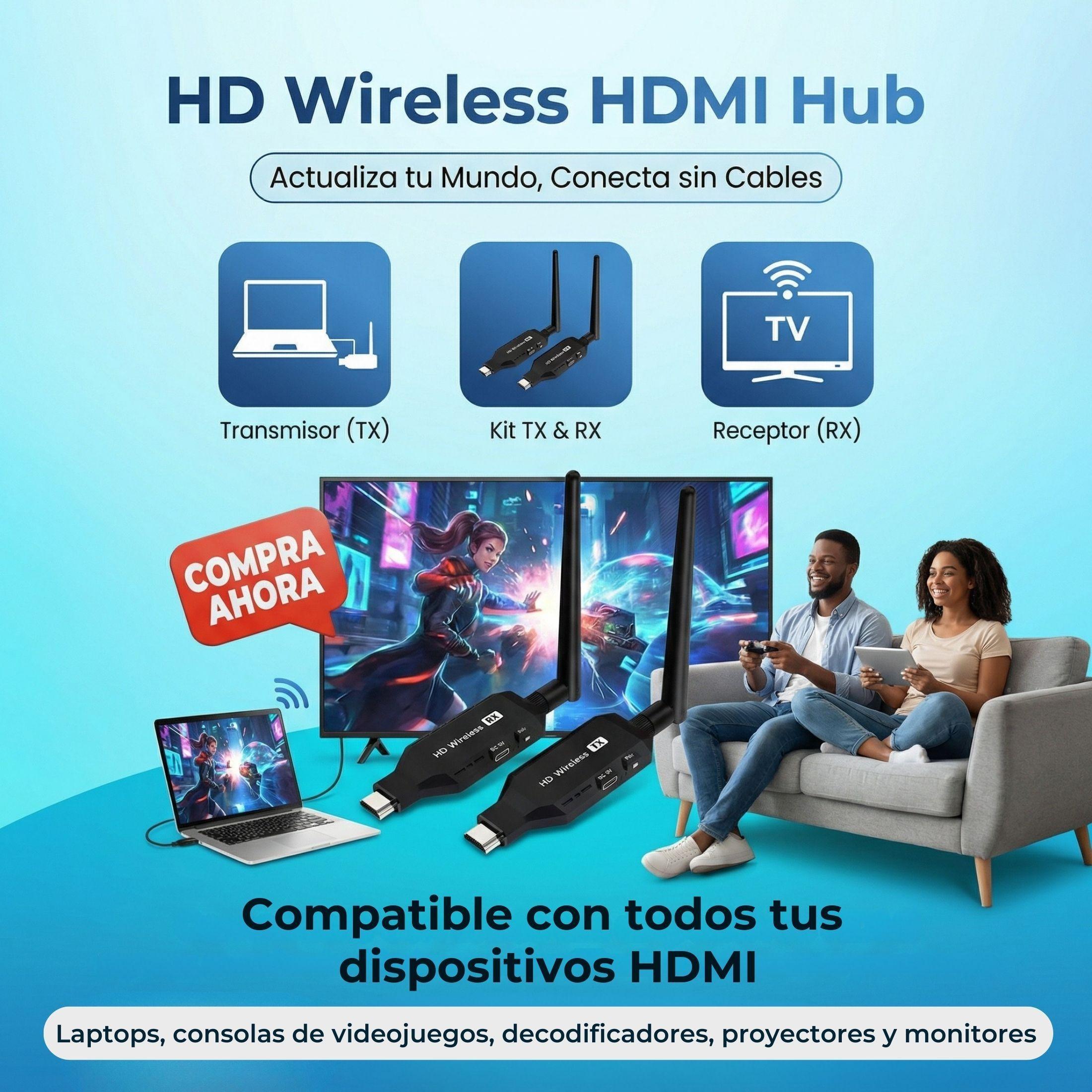 Hdmi Inalambrico Negro Transmisor Hdmi Wireless-3