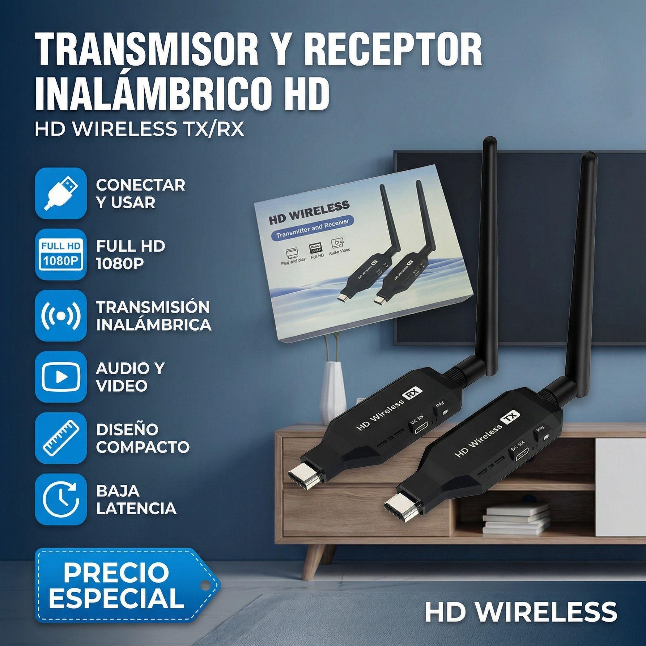 Hdmi Inalambrico Negro Transmisor Hdmi Wireless-8