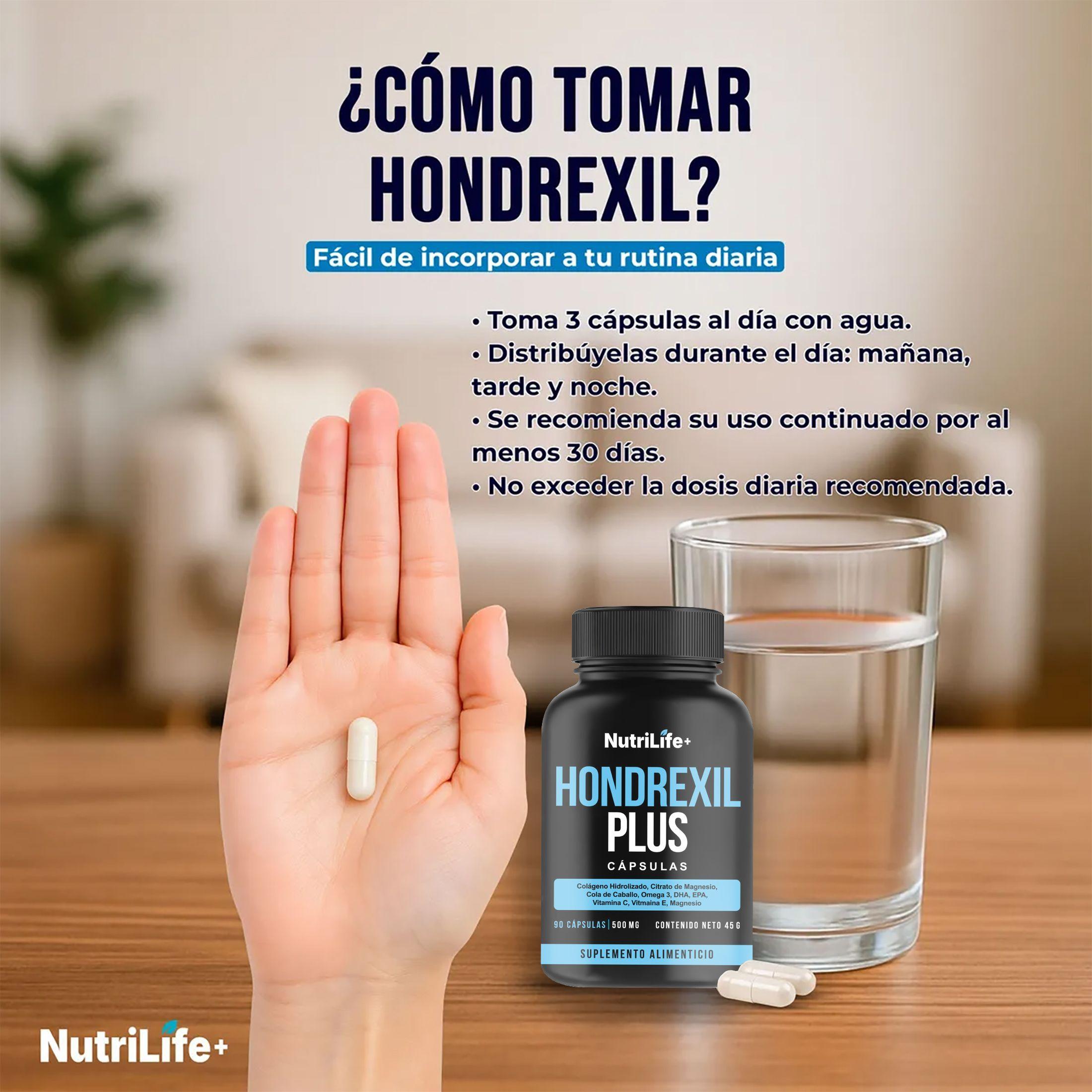 Pack 2 Hondrexil Plus 180 Capsulas Articulaciones Nutrilife+  500mg-6