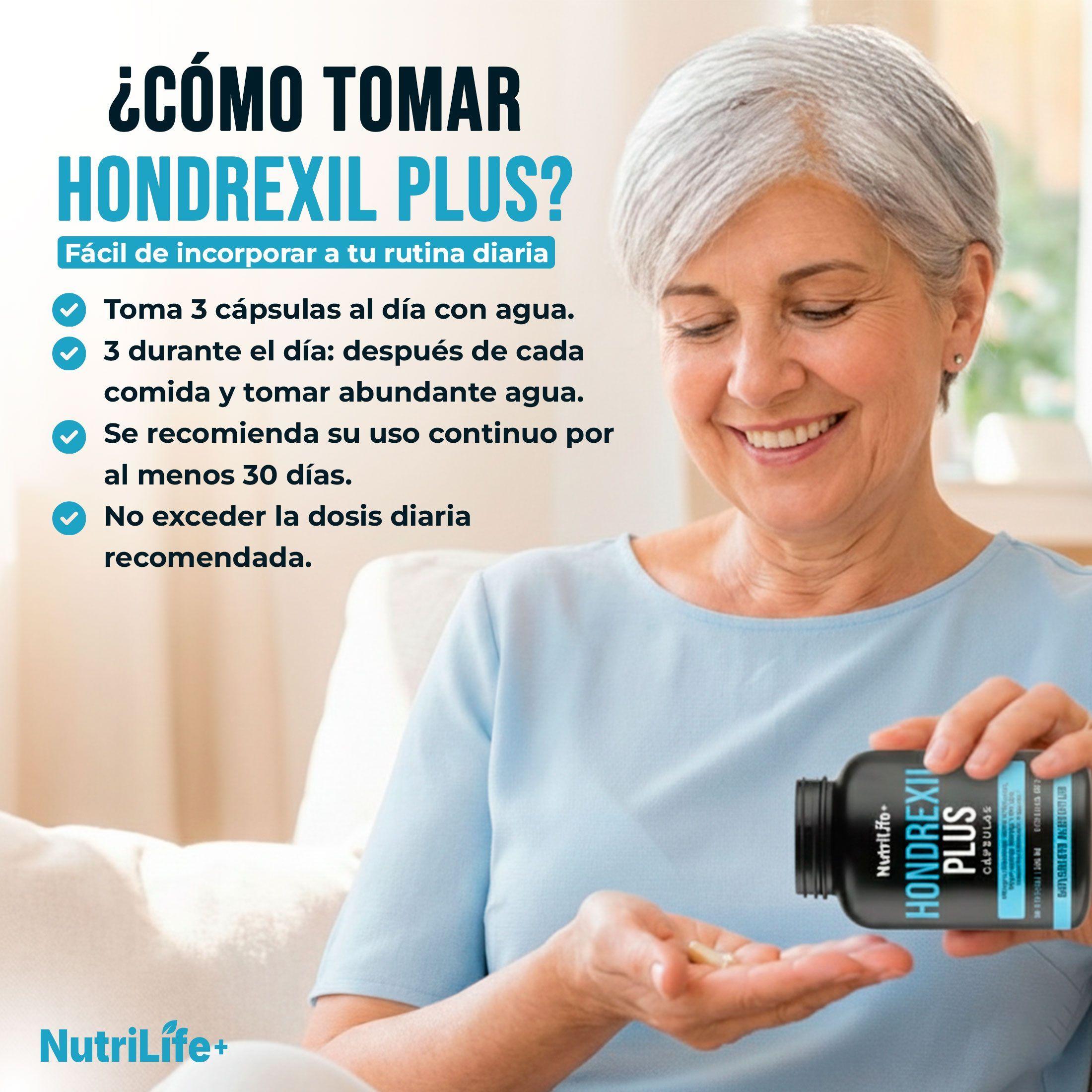 Pack 2 Hondrexil Plus 180 Capsulas Articulaciones Nutrilife+  500mg-6
