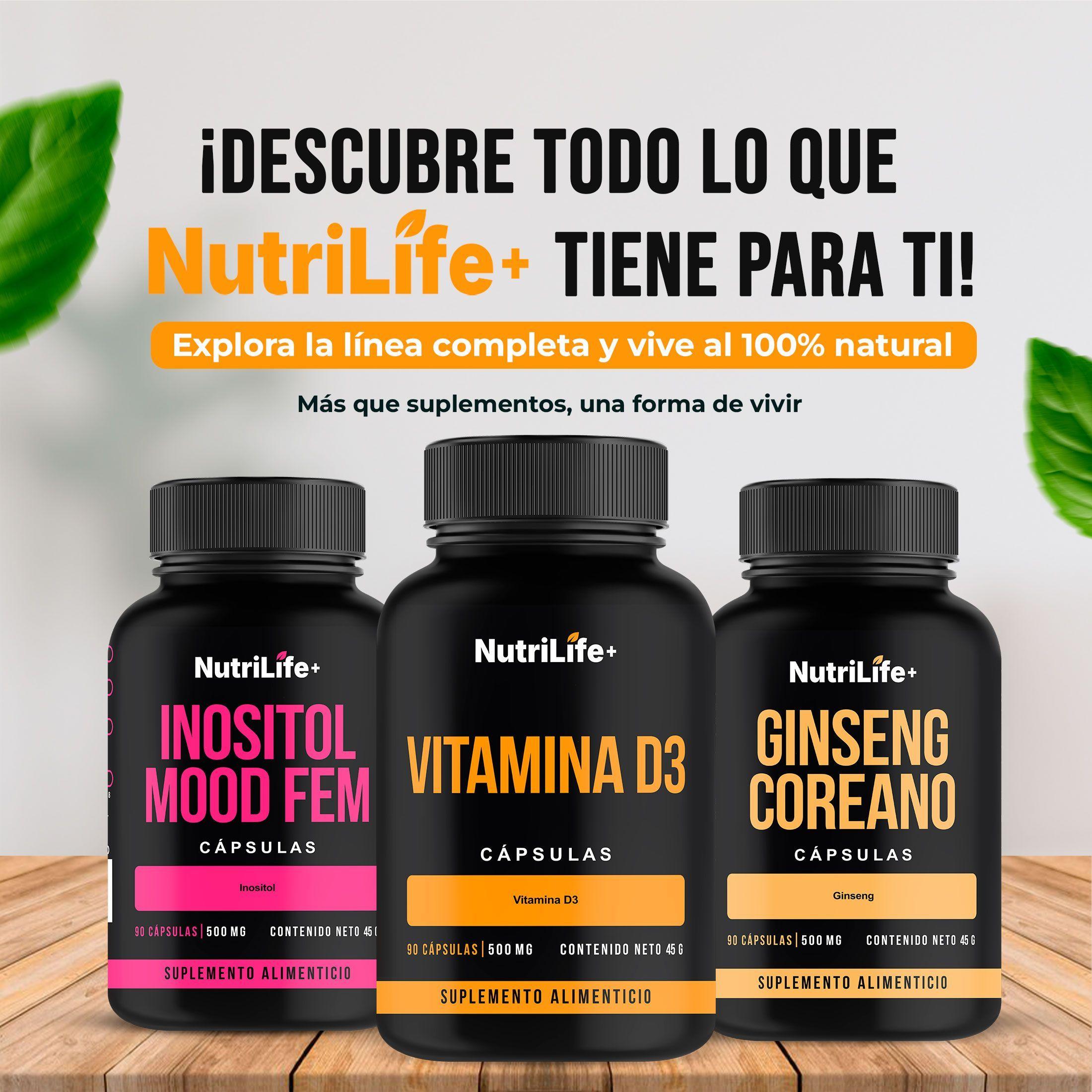 Pack 2 Vitamina D3 180 Capsulas 500mg Nutrilife Bienestar Sin Sabor Suplementos-8