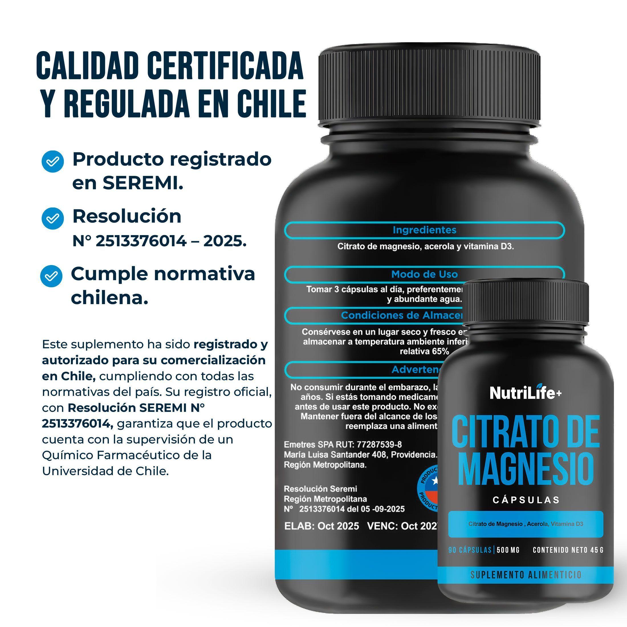 Citrato de Magnesio Nutrilife+ 90 Cáps Veganas Alta Absorción Libre de Glute-9