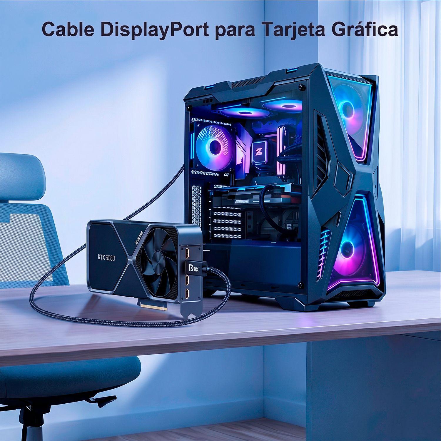 Cable Dp DisplayPort A DisplayPort 8K 2Metros 240Hz-7