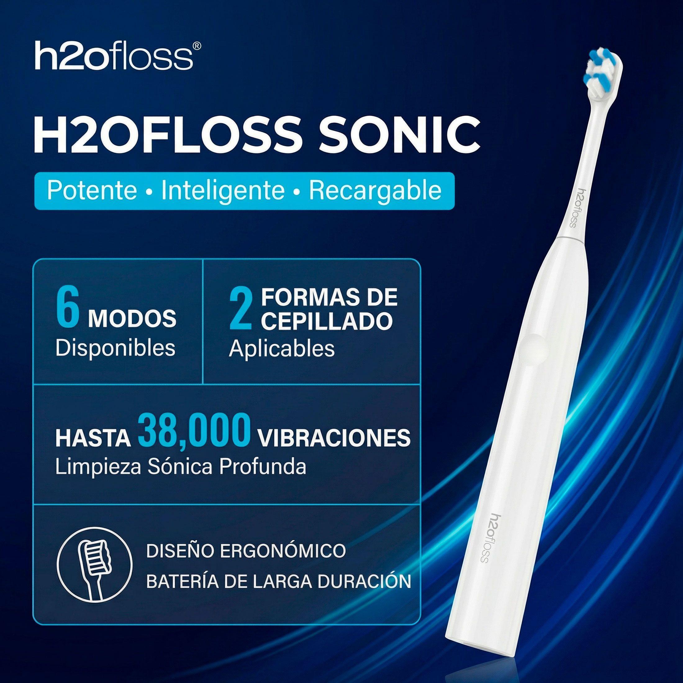 Cepillo De Dientes El ctrico S nico H2ofloss Color Blanco-4