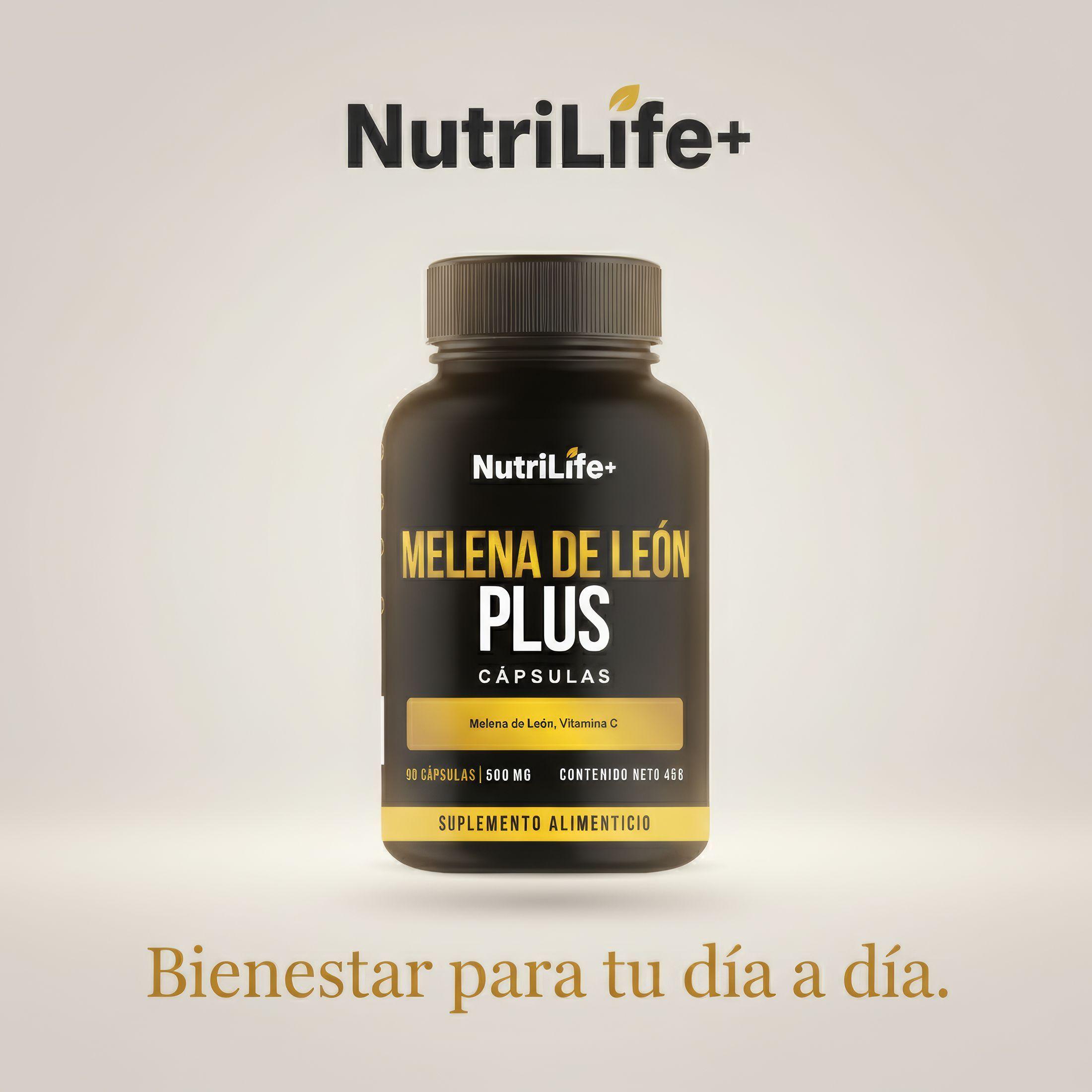 Pack 3 Melena De Leon Plus Hongo 270 Capsula Memoria Nutrilife+ Sin Sabor Bienestar-7
