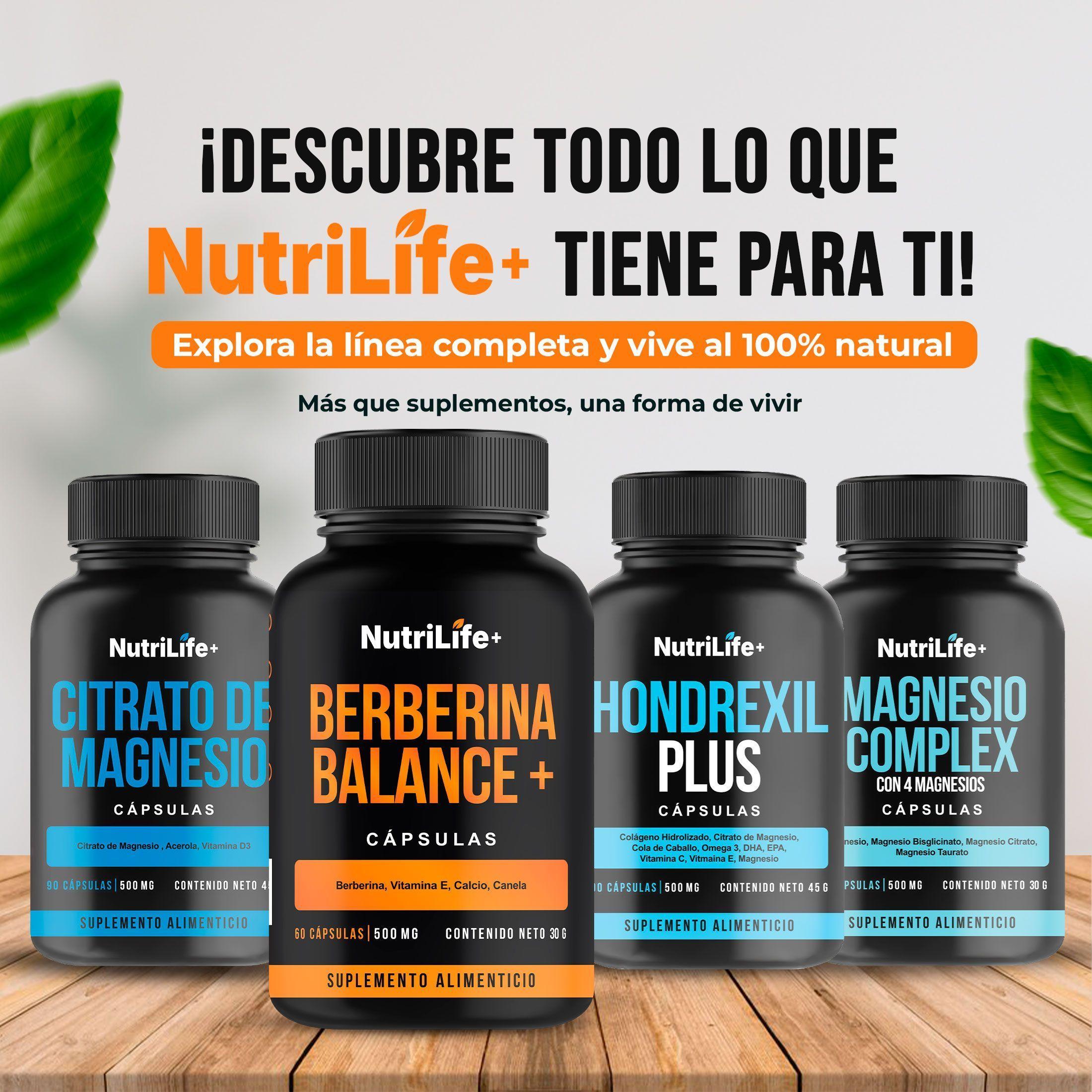 Berberina 60 Capsulas Nutrilife+ 500 Mg Soporte De Glucosa Suplementos Sin Sabor-8