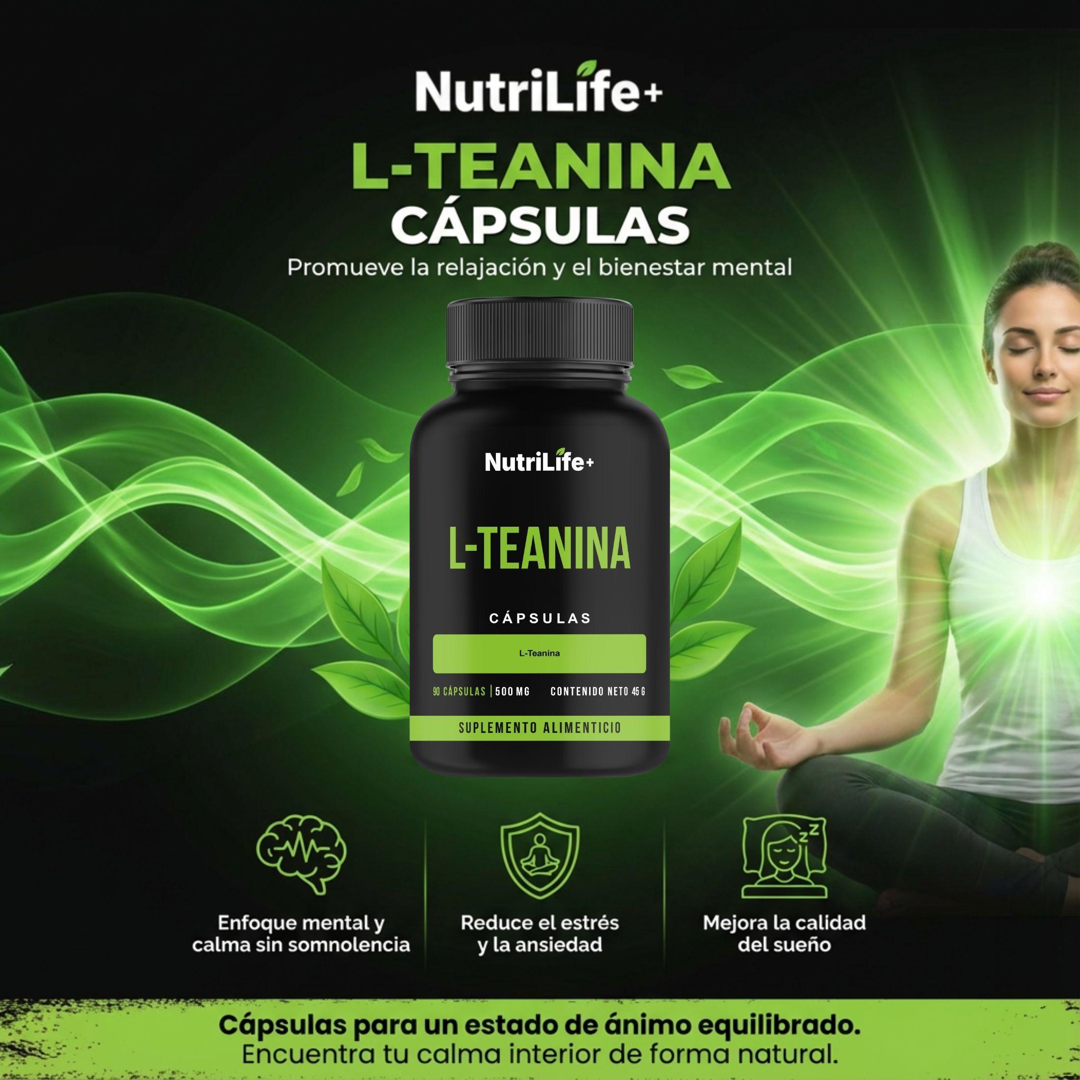 Pack 3 L teanina 500mg Nutrilif 90 Capsulas Te Verde L Teanina Suplemento Para Concentracion Sue o-1