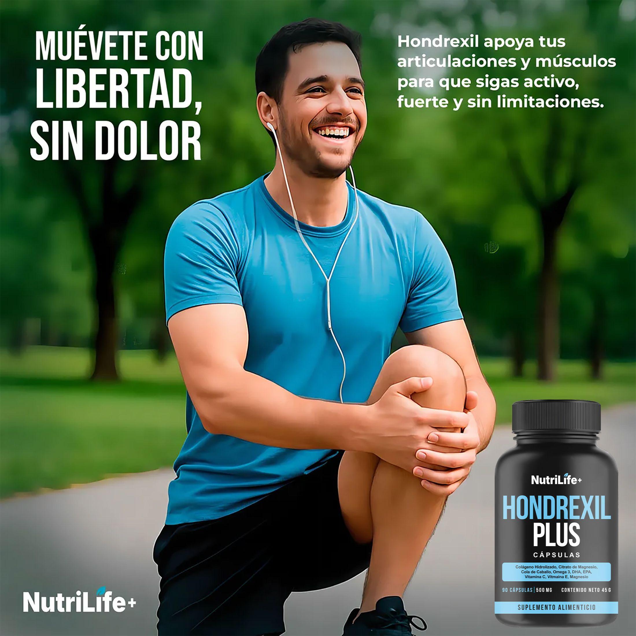 Pack X3 Hondrexil Plus 270 Cápsulas 500mg Suplemento Nutrilife+ Articulaciones-2