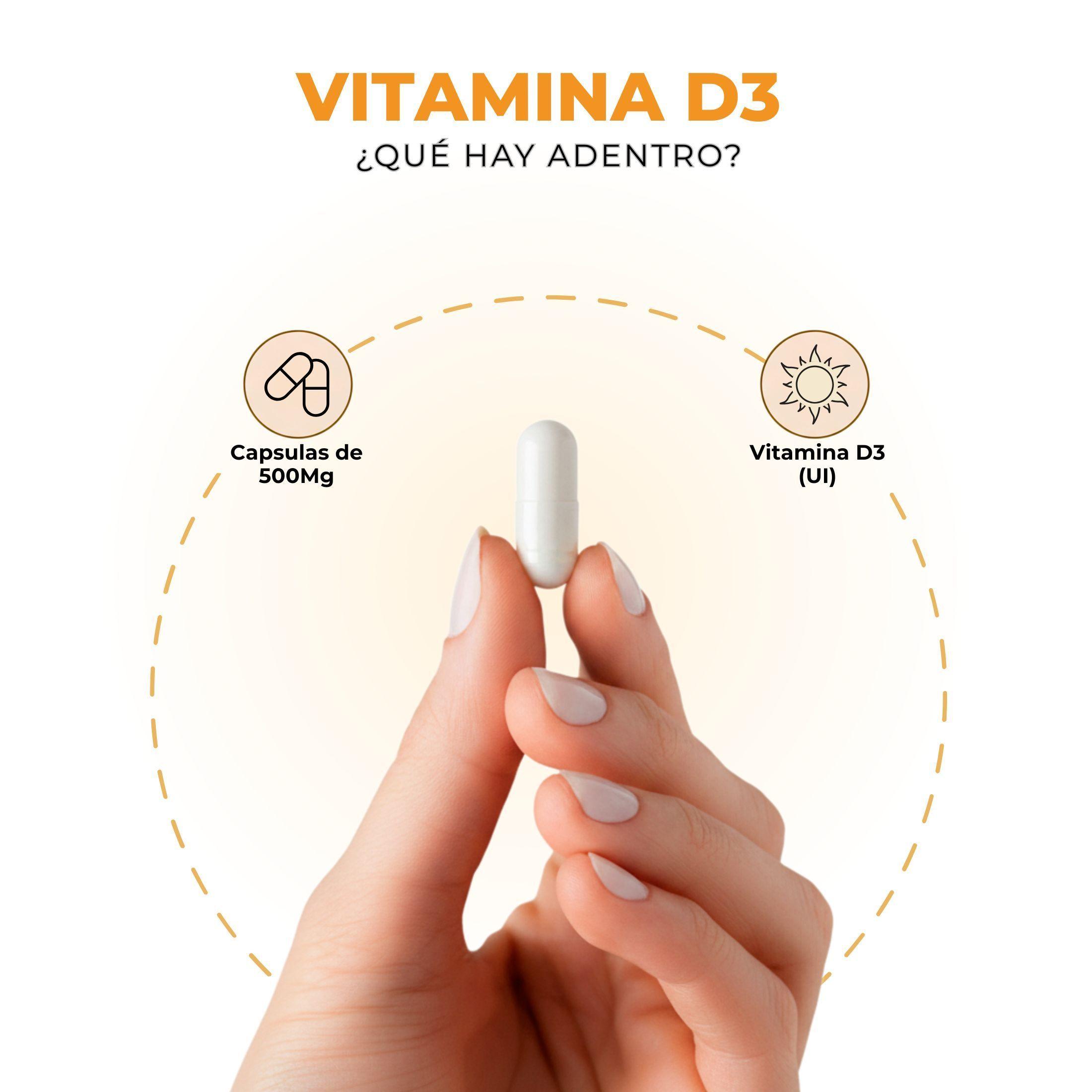 Vitamina D3 90 Capsulas 500mg Nutrilife Bienestar Sin Sabor Suplemento Alimenticio-5