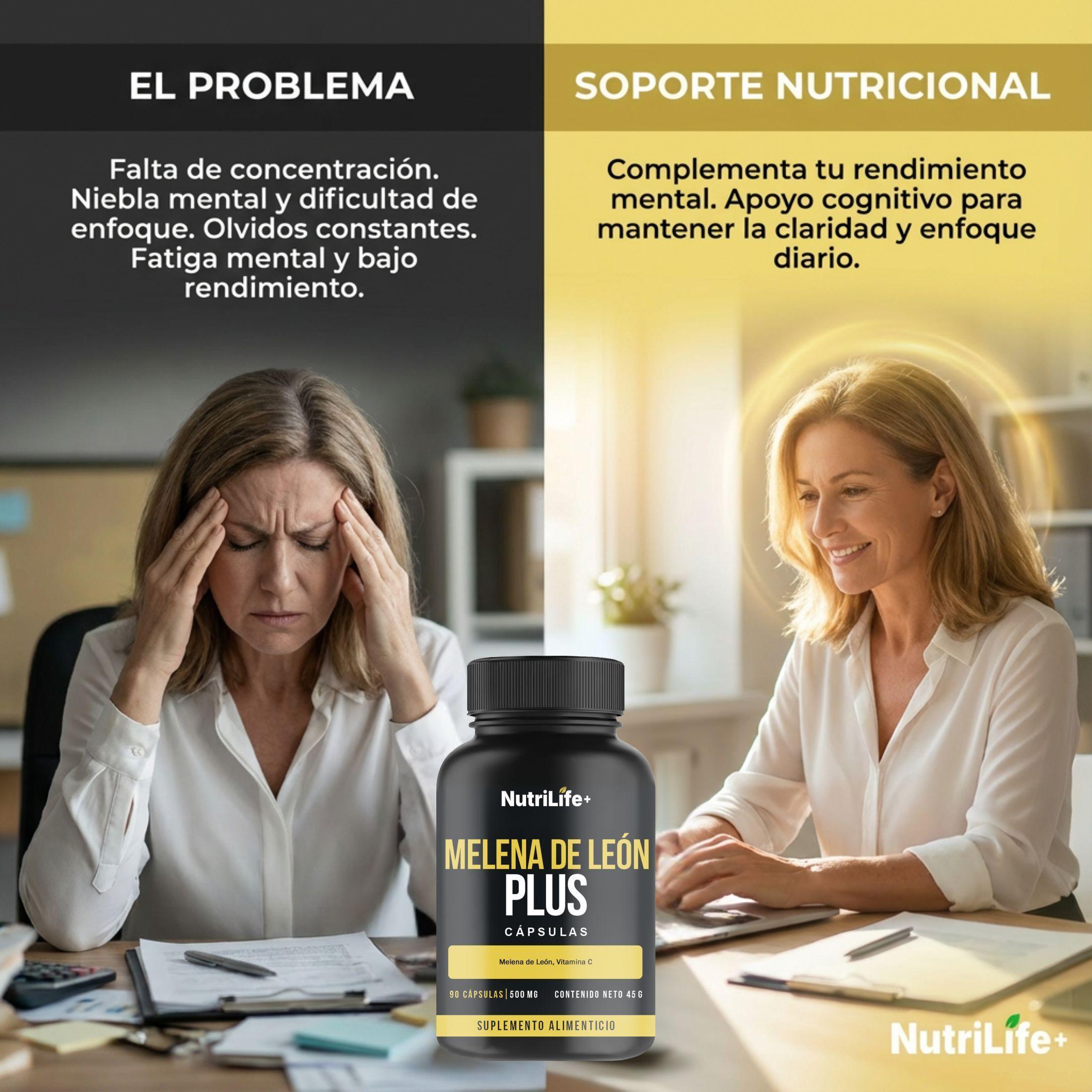 Pack 2 Melena De Leon Plus Hongo 180 Capsulas Nutrilife+ Sin Sabor Bienestar -2