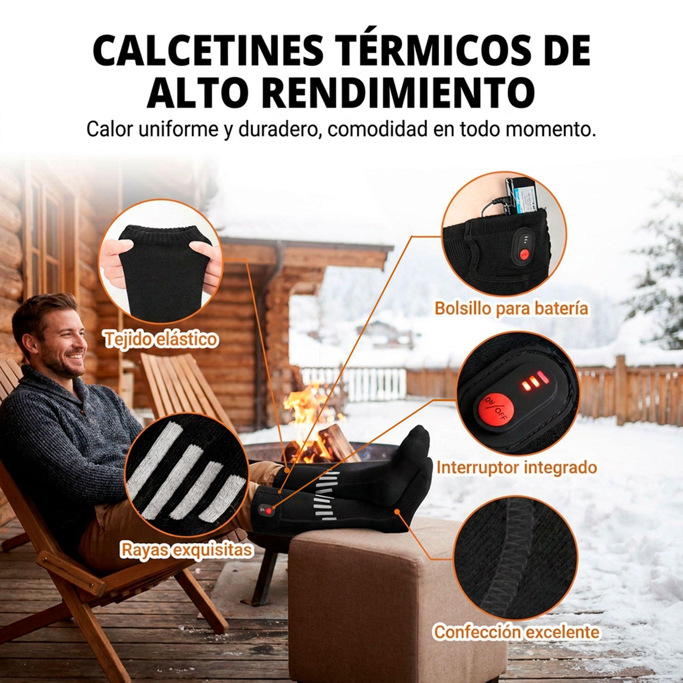 Calcetines Calefaccionados Negros Con Bateria-4