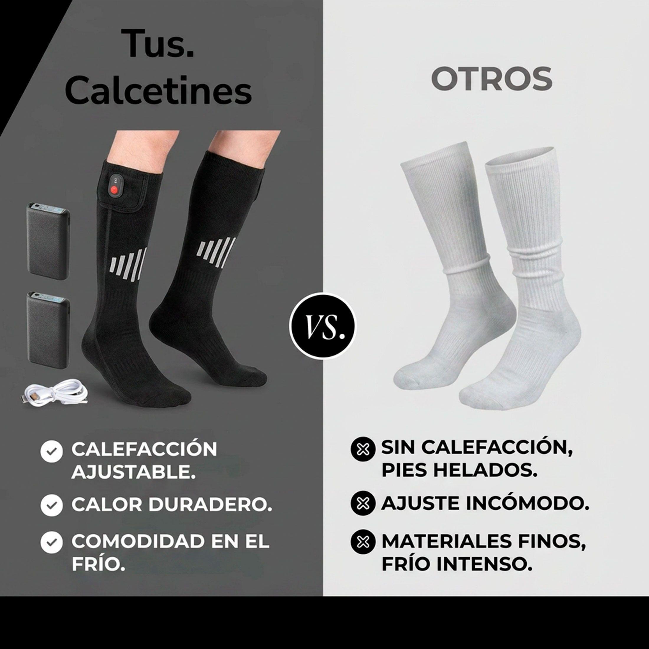 Calcetines Calefaccionados Negros Con Bateria-5