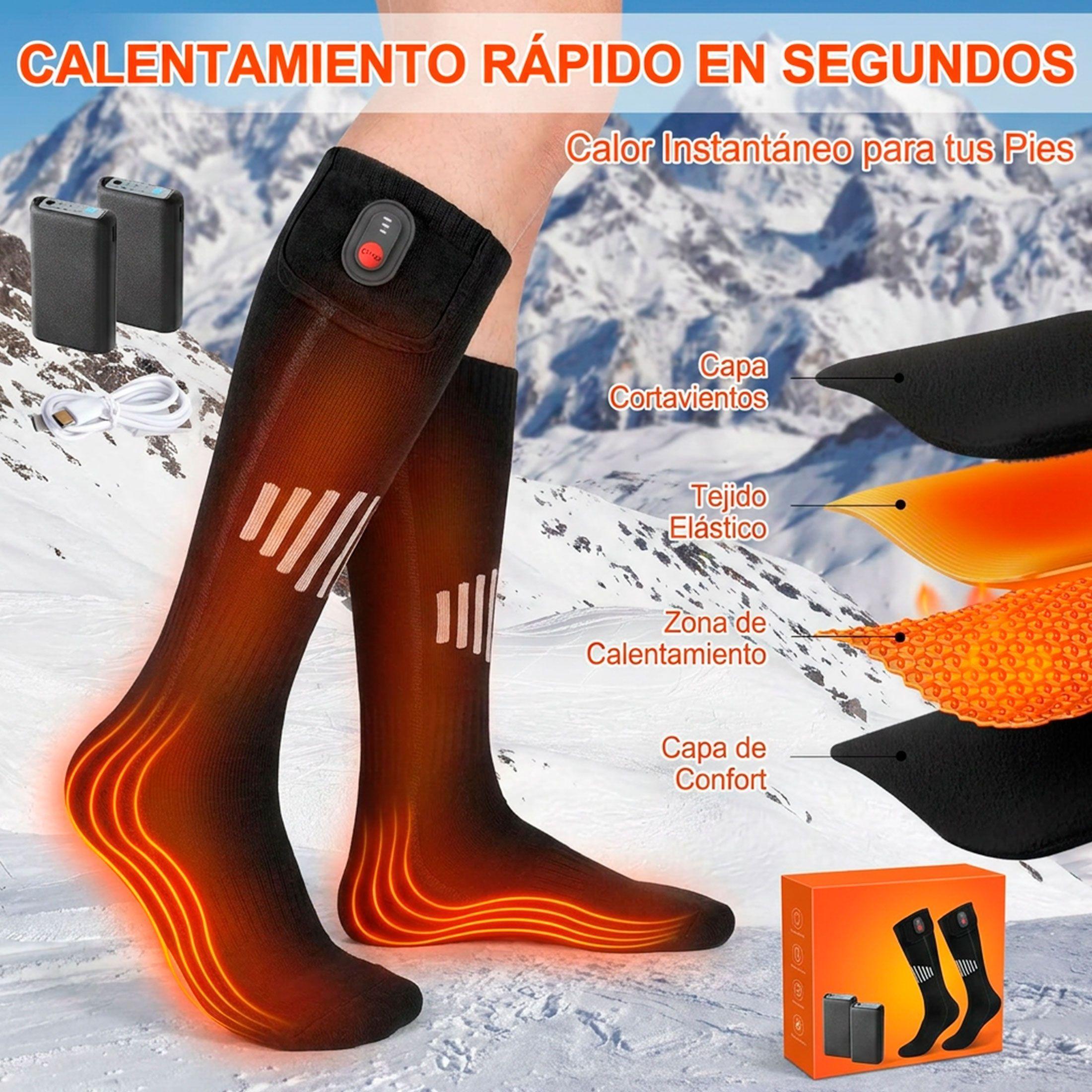 Calcetines Calefaccionados Negros Con Bateria-6