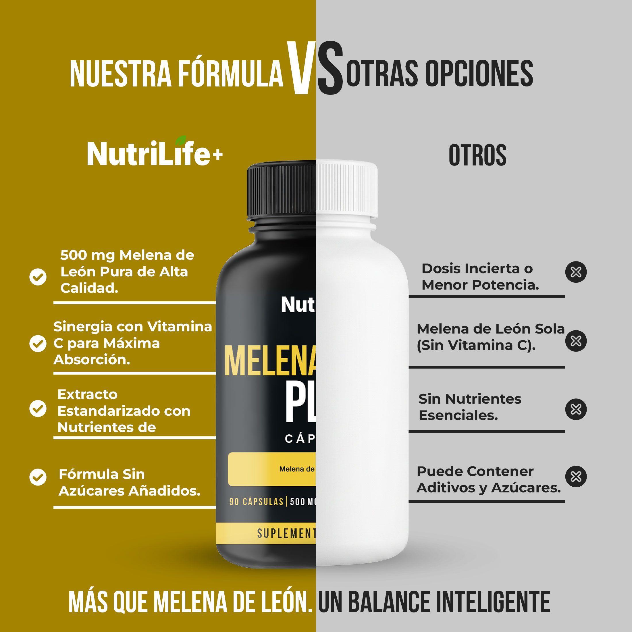 Melena De Leon Plus Hongo 90 Capsulas 500mg Nutrilife+ Sin Sabor Bienestar-7