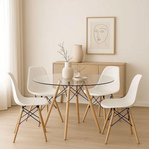 Mesa Comedor Eames 120 cm Vidrio-2