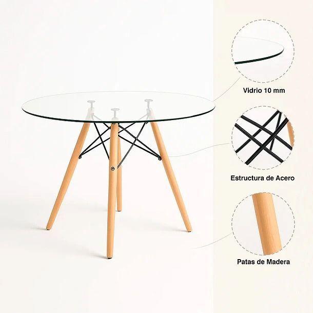 Mesa Comedor Eames 120 cm Vidrio-3