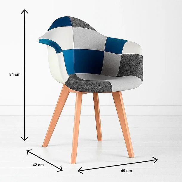 Butaca Sitial Patchwork Acolchado Wood Celeste-3