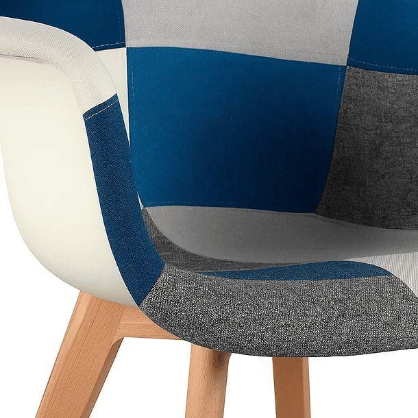 Butaca Sitial Patchwork Acolchado Wood Celeste-5