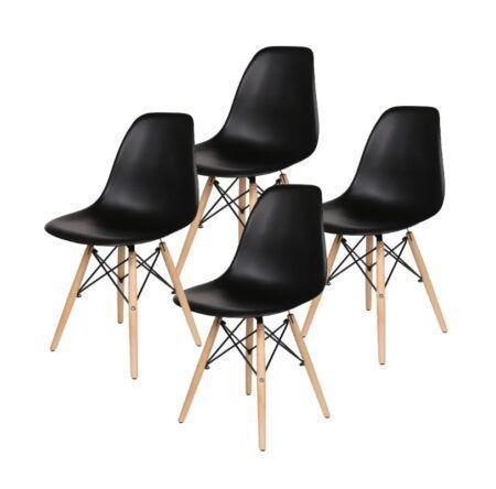 Silla De Comedor Eames Estructura Color Negro, 4 Unidades-0