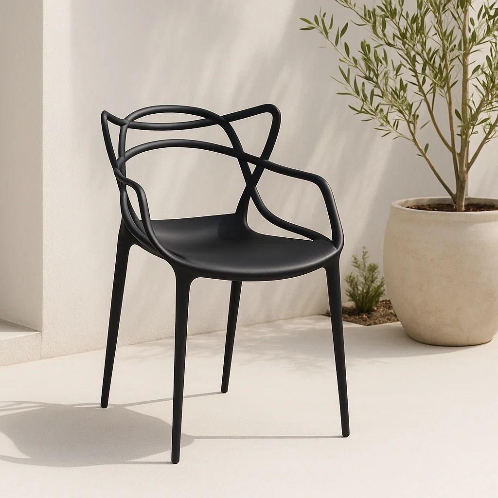 Silla de Terraza o Comedor Master color Negro-5
