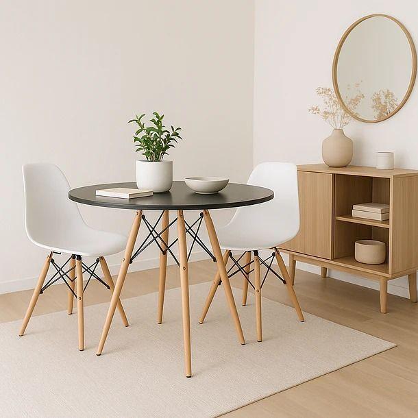 Mesa Eames Redonda 80 Negro-2