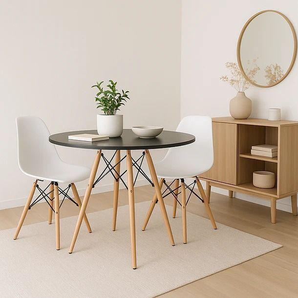 Mesa Eames Redonda 80 Negro-2