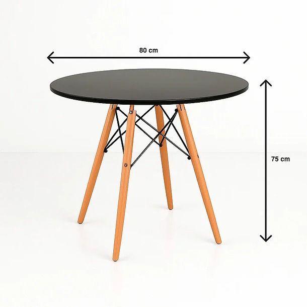 Mesa Eames Redonda 80 Negro-3