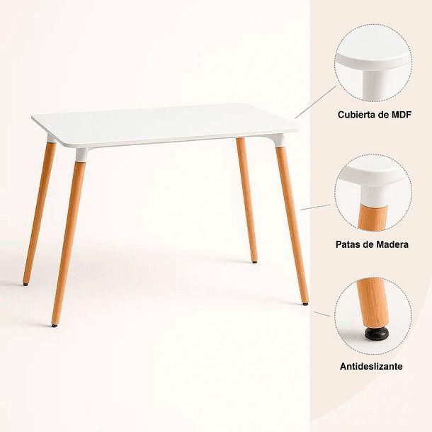 Mesa Rectangular de Comedor Blanca 120x80 cms-1
