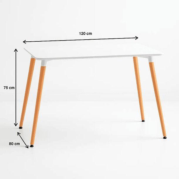 Mesa Rectangular de Comedor Blanca 120x80 cms-4
