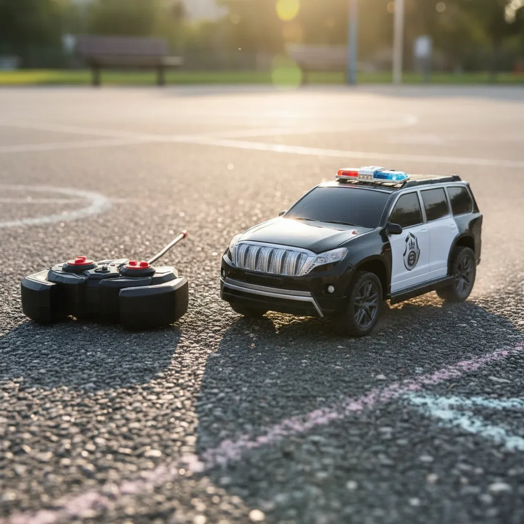 Auto A Control Remoto Con 4 Funciones , Jeep Policial-2