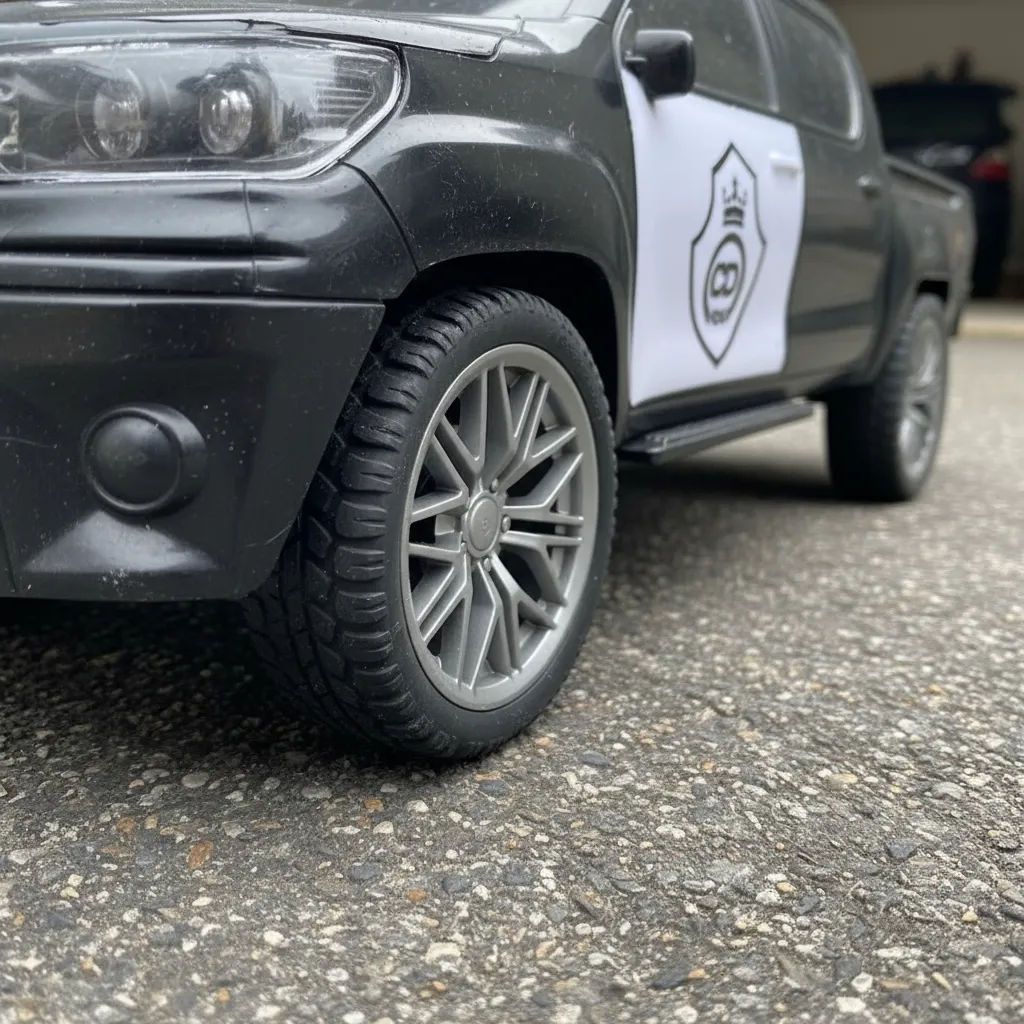 Auto A Control Remoto De 4 Direcciones , Pick Up Policial-3