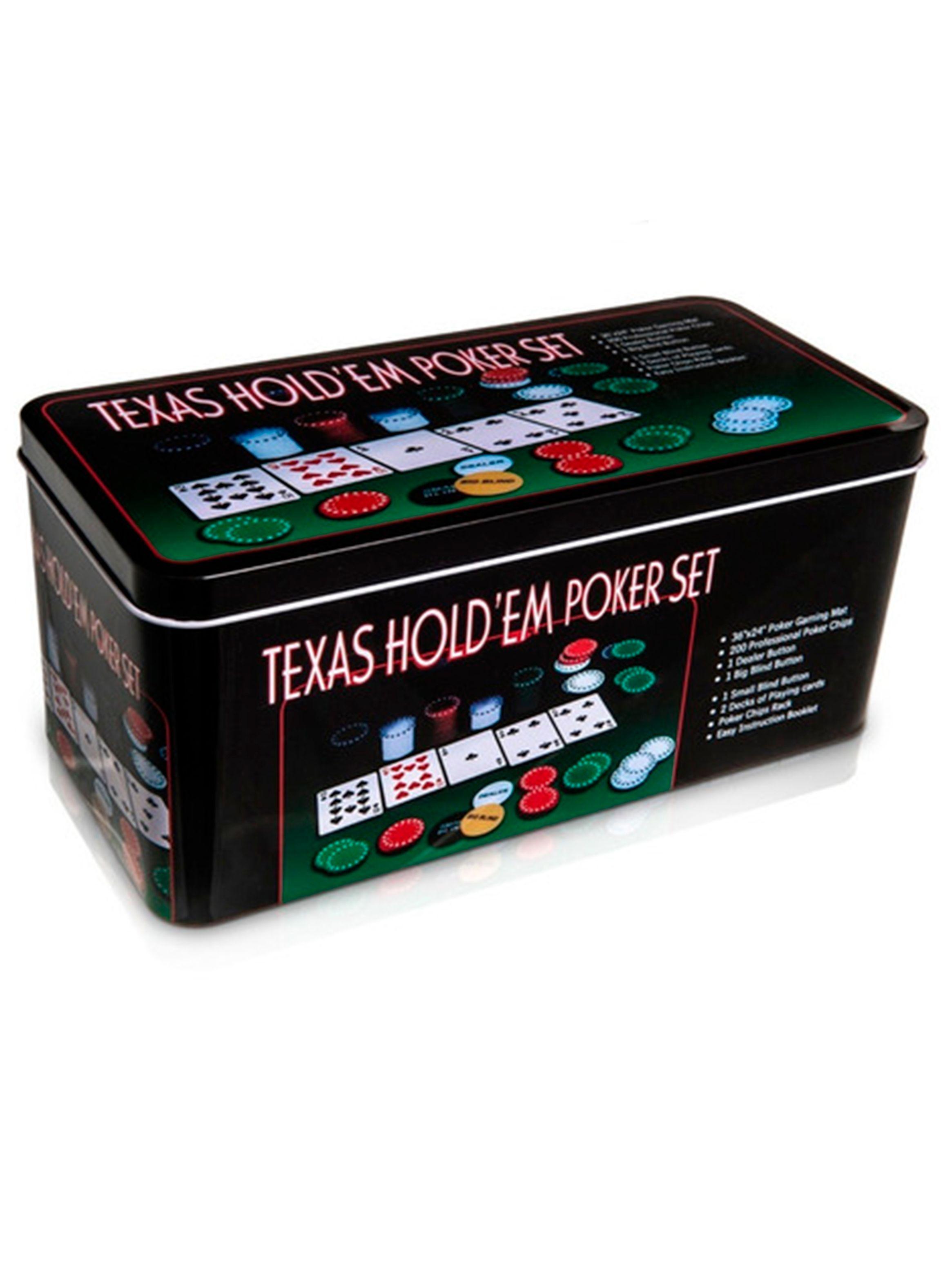 set poker texas juego de mesa200 fichas y naipes -0