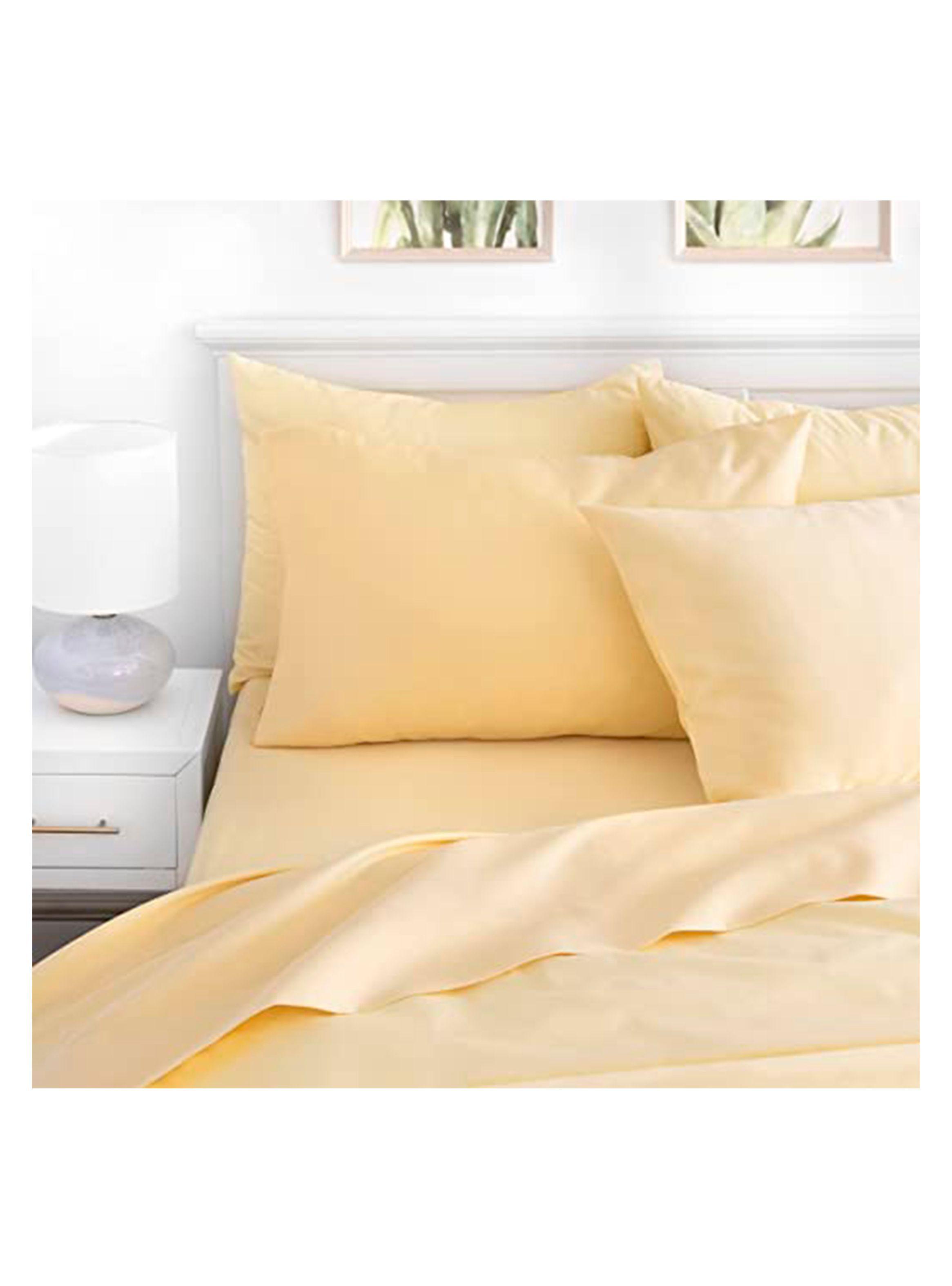 sabanas 177 hilos amarillo 2 plazas-2