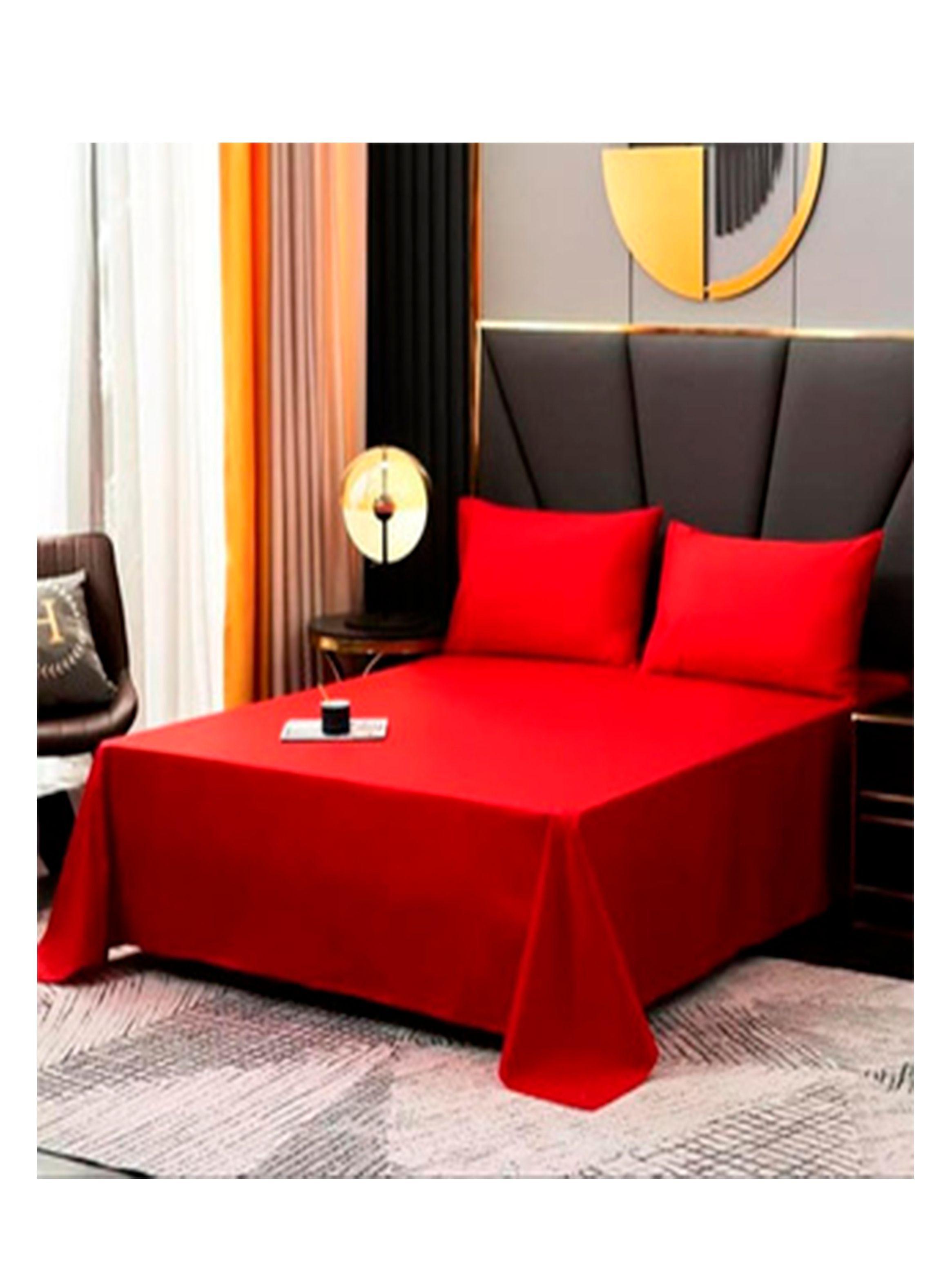 sabana 177 hilos rojo 1 plaza y media-2