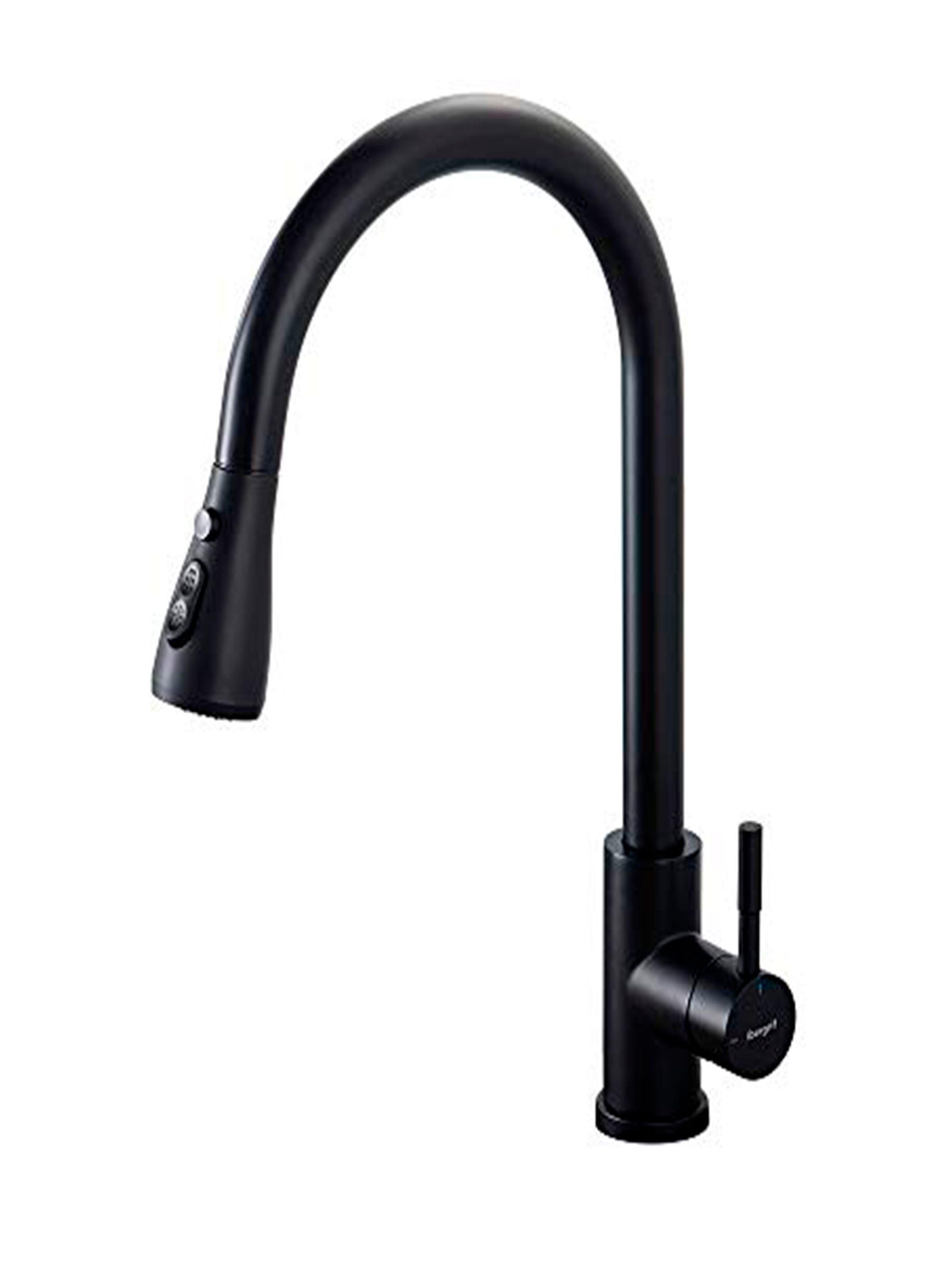 Grifo para cocina estirable negro mate-0