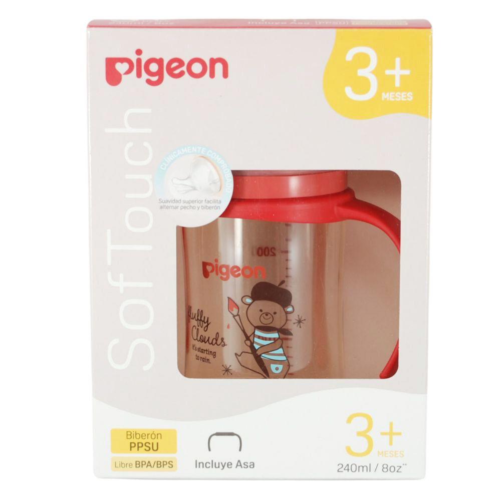 Mamadera Softouch PPSU con Asas 240ML Pigeon - Osos-2