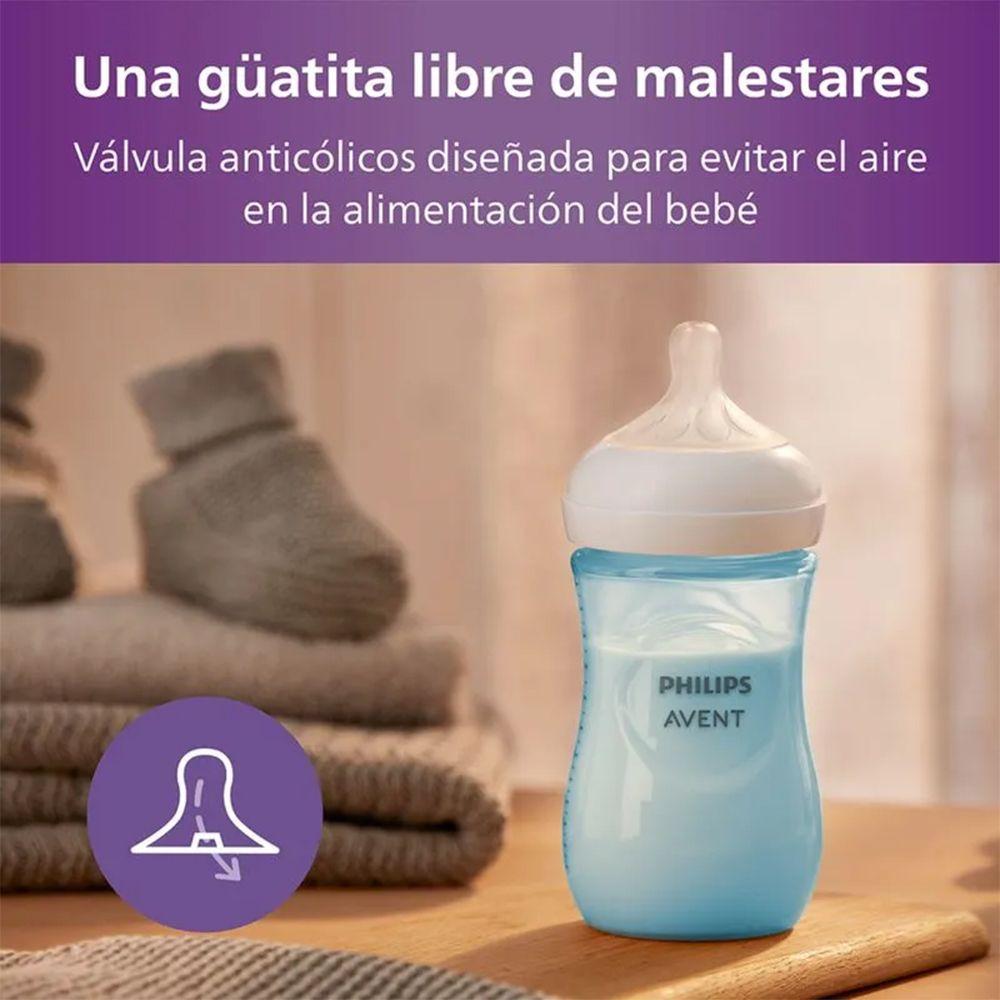 Set de 3 Mamaderas (125, 260, 330 ml) Blue Philips Avent-2