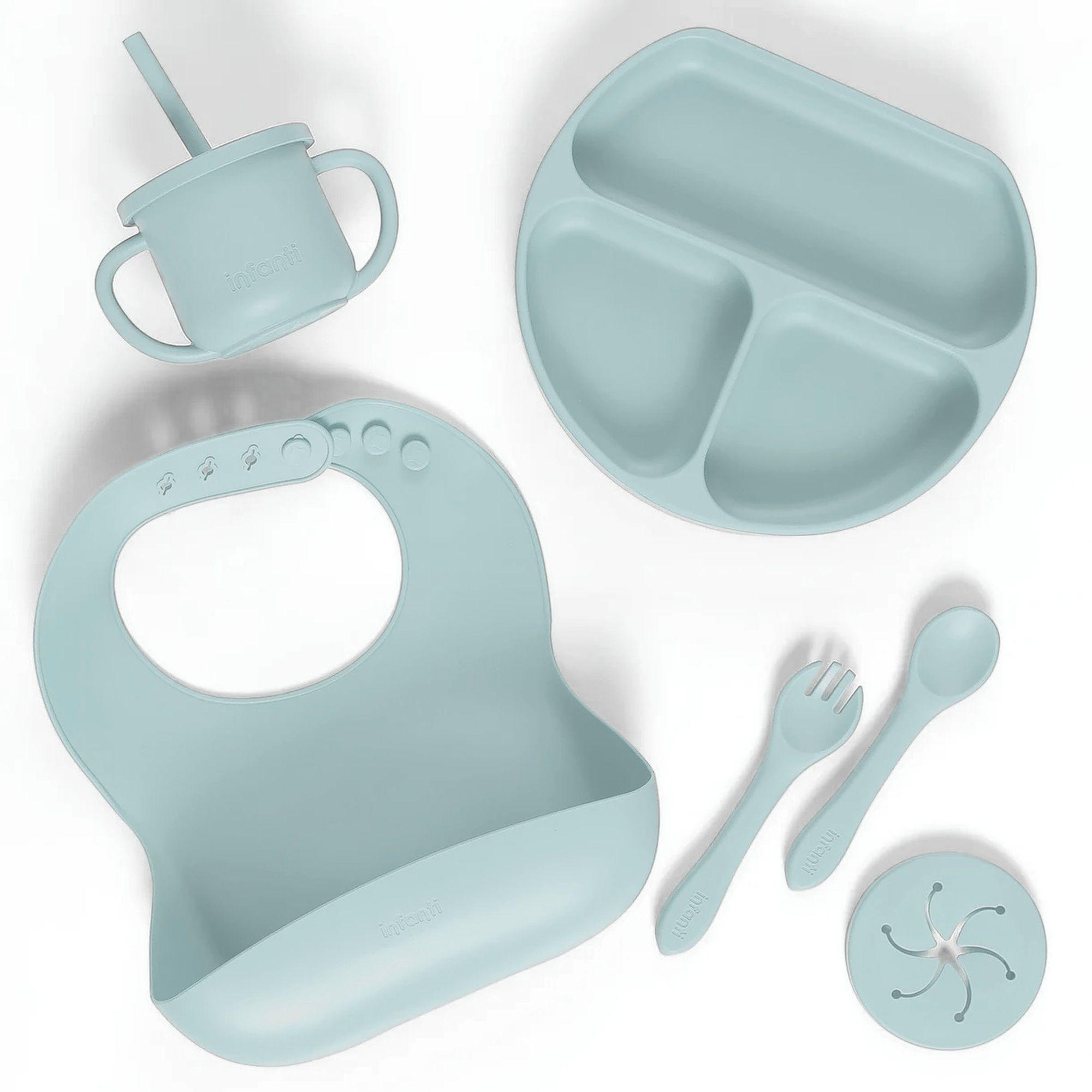 Set Alimentación De Silicona Azul Infanti-0
