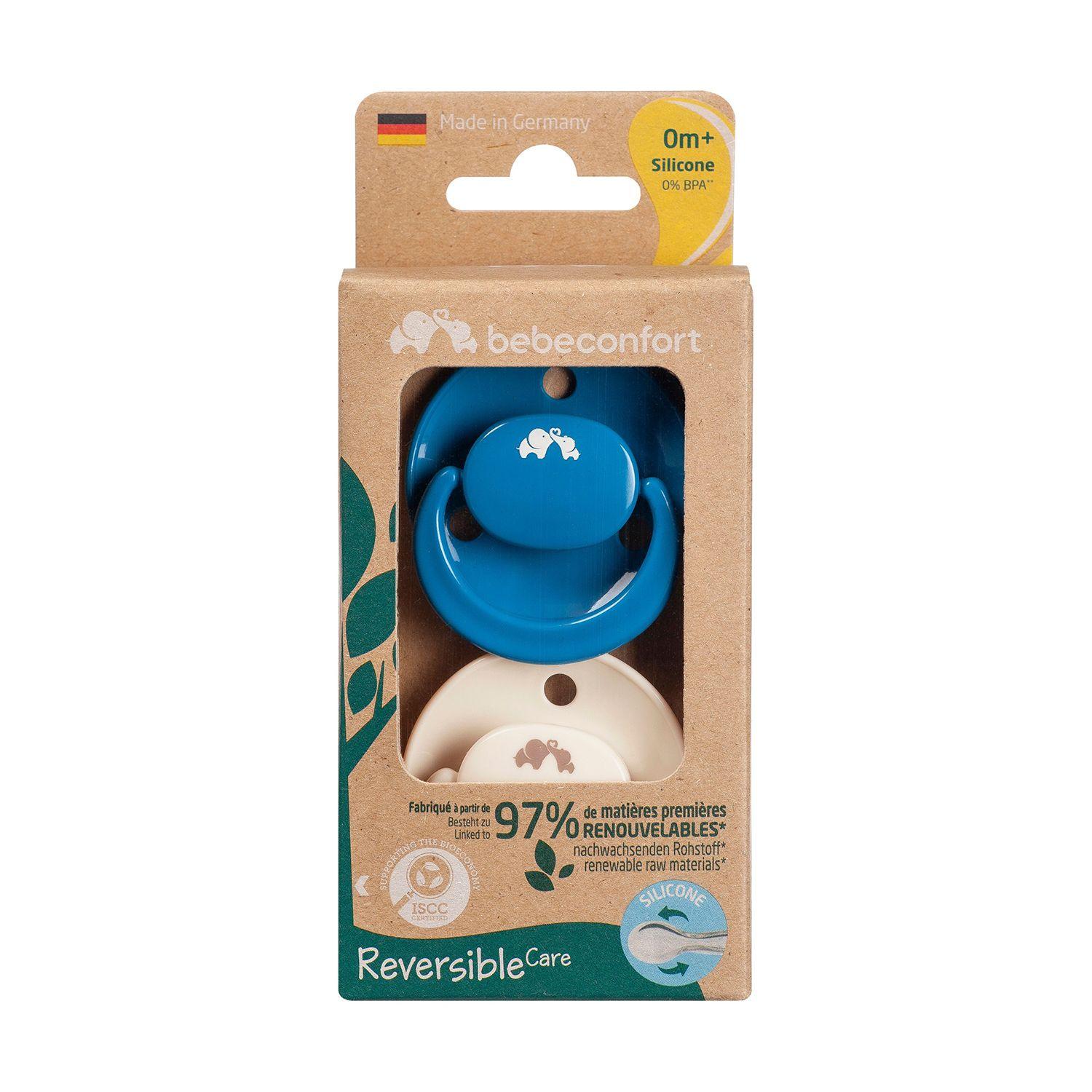 2 Chupetes Reversibles Silicona 0+ Azul/Arena Bebe Confort-4