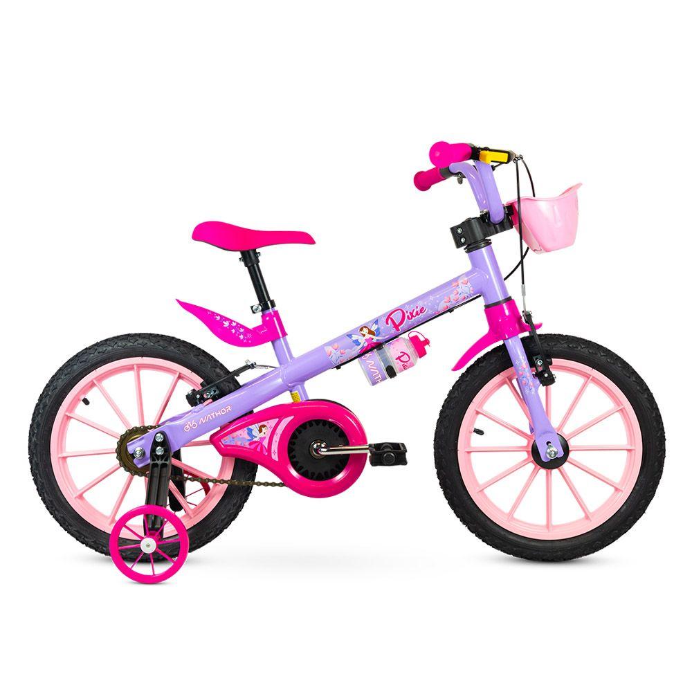 Bicicleta Aro 16'' Con Ruedas De Abs - Rosada Nathor-1