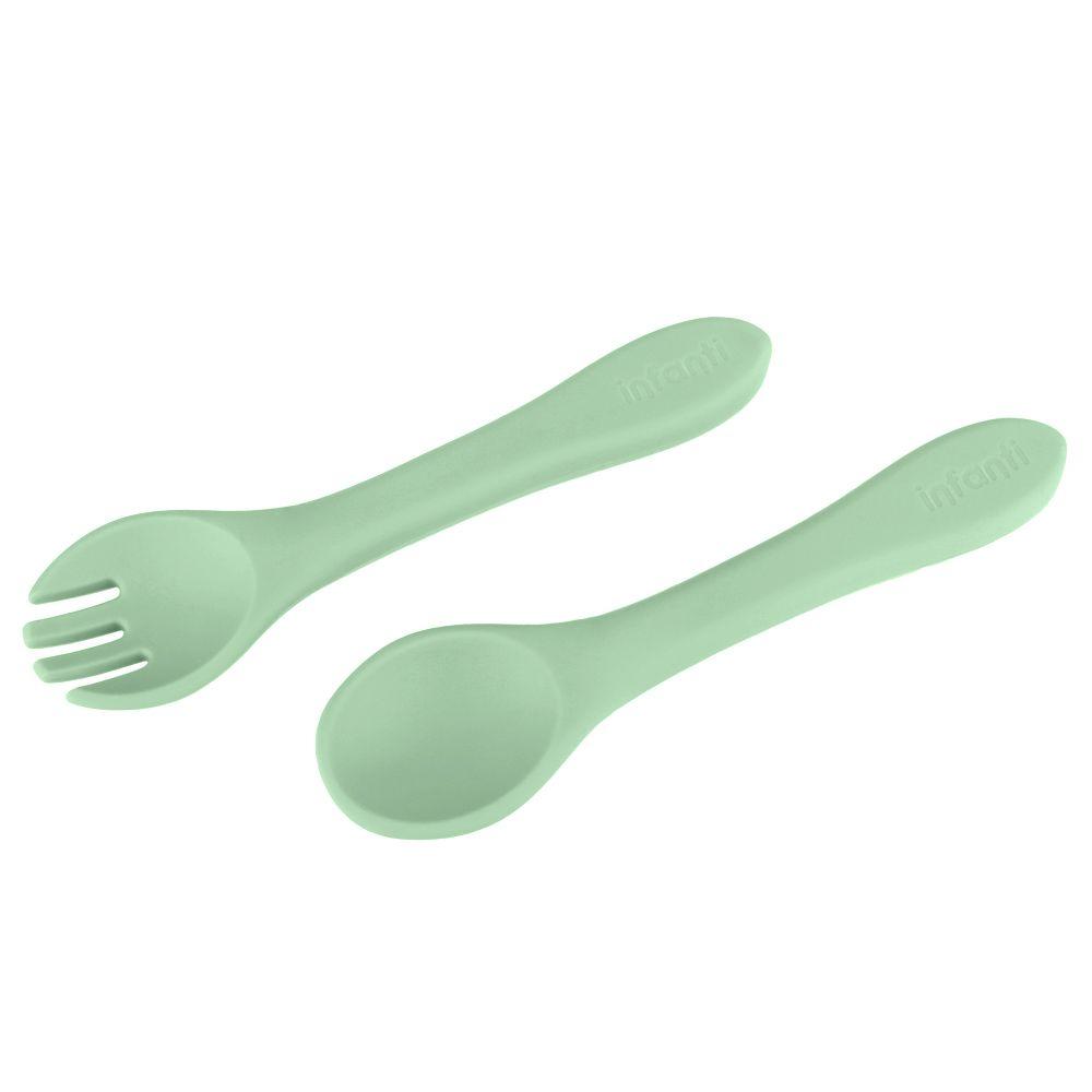 Set Cuchara Y Tenedor Verde Infanti-1
