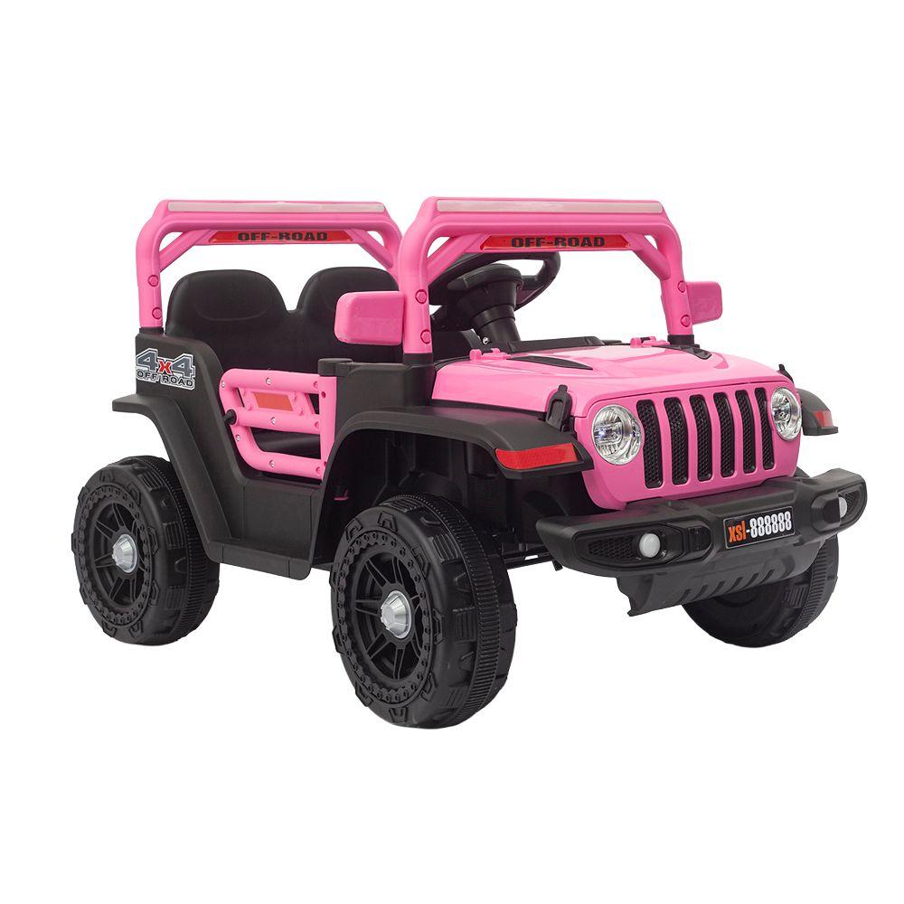 Auto Eléctrico 4x4 Rosado 12v Infanti-0
