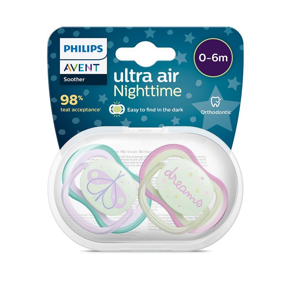 Chupete Ultra Air Night 0-6 Niña Philips Avent-2