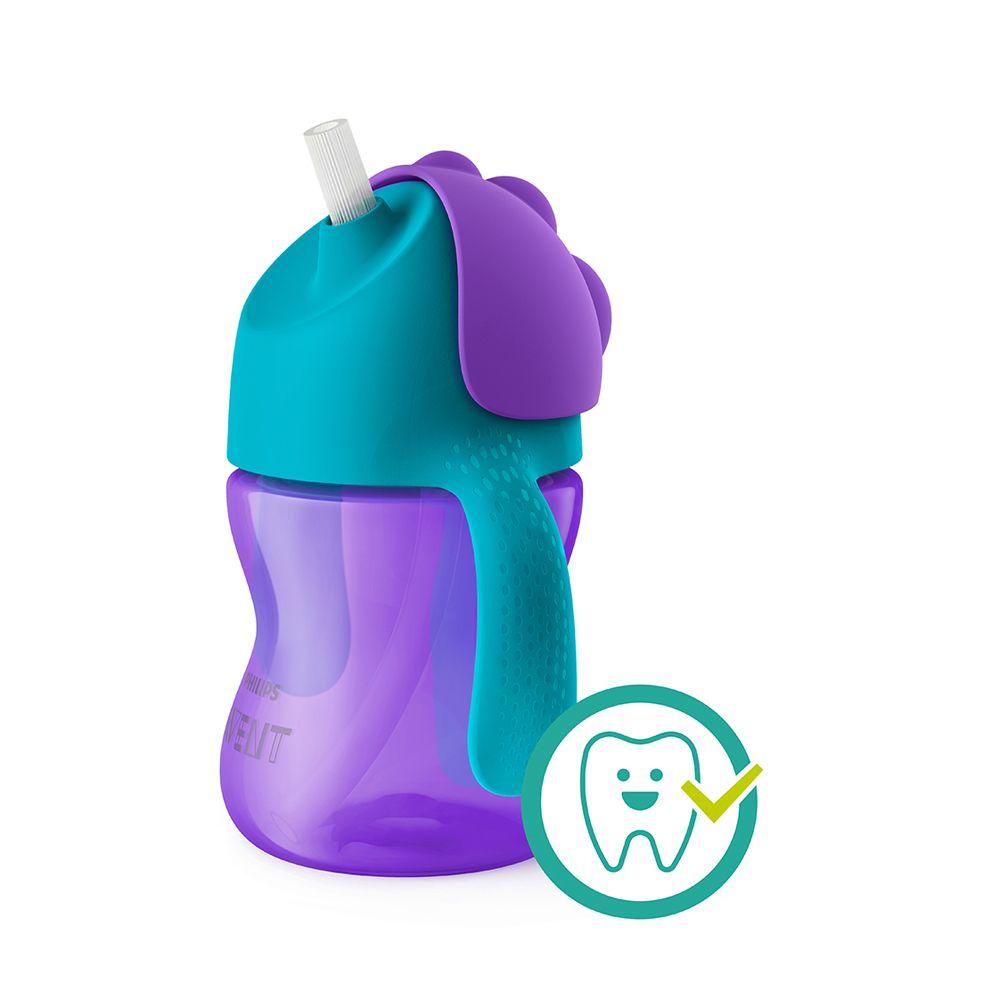 Vaso Con Bombilla Flexible De 200 Ml/7 Oz Dino Niña Avent-2