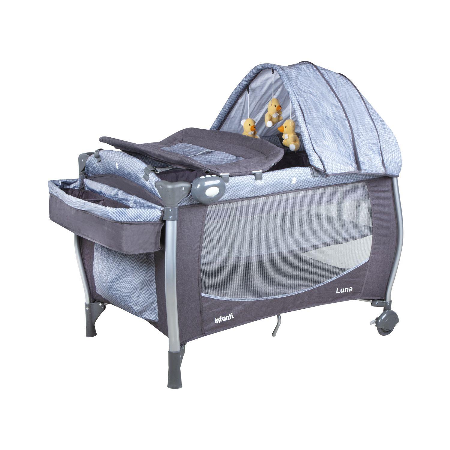 Cuna Playard Luna Grey Dots Infanti-0