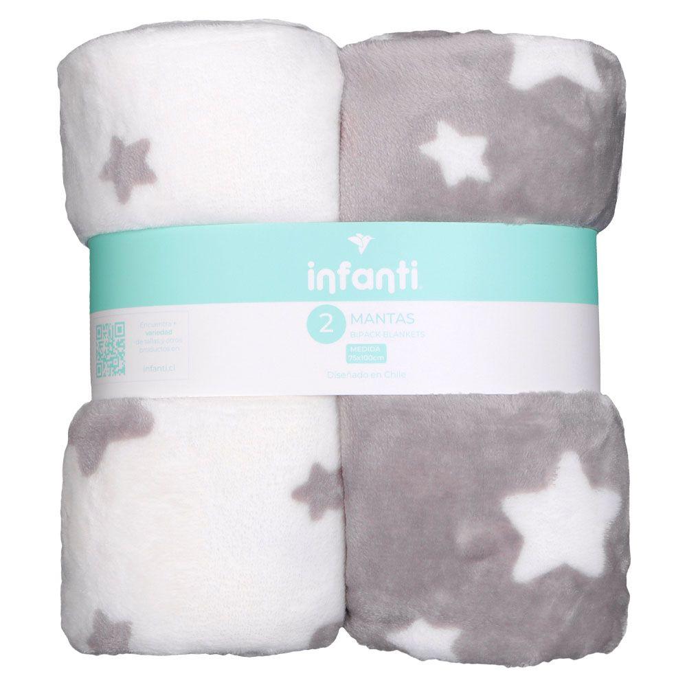 Pack 2 Mantas Unisex Gris Infanti-0