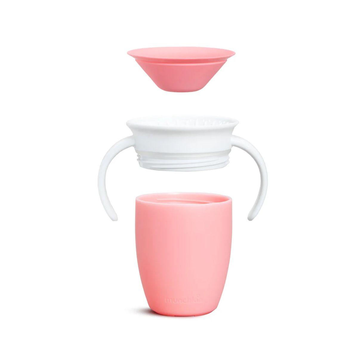 Vaso Antiderrame Miracle 360° Con Asas 207ml - Rosado Munchkin-2